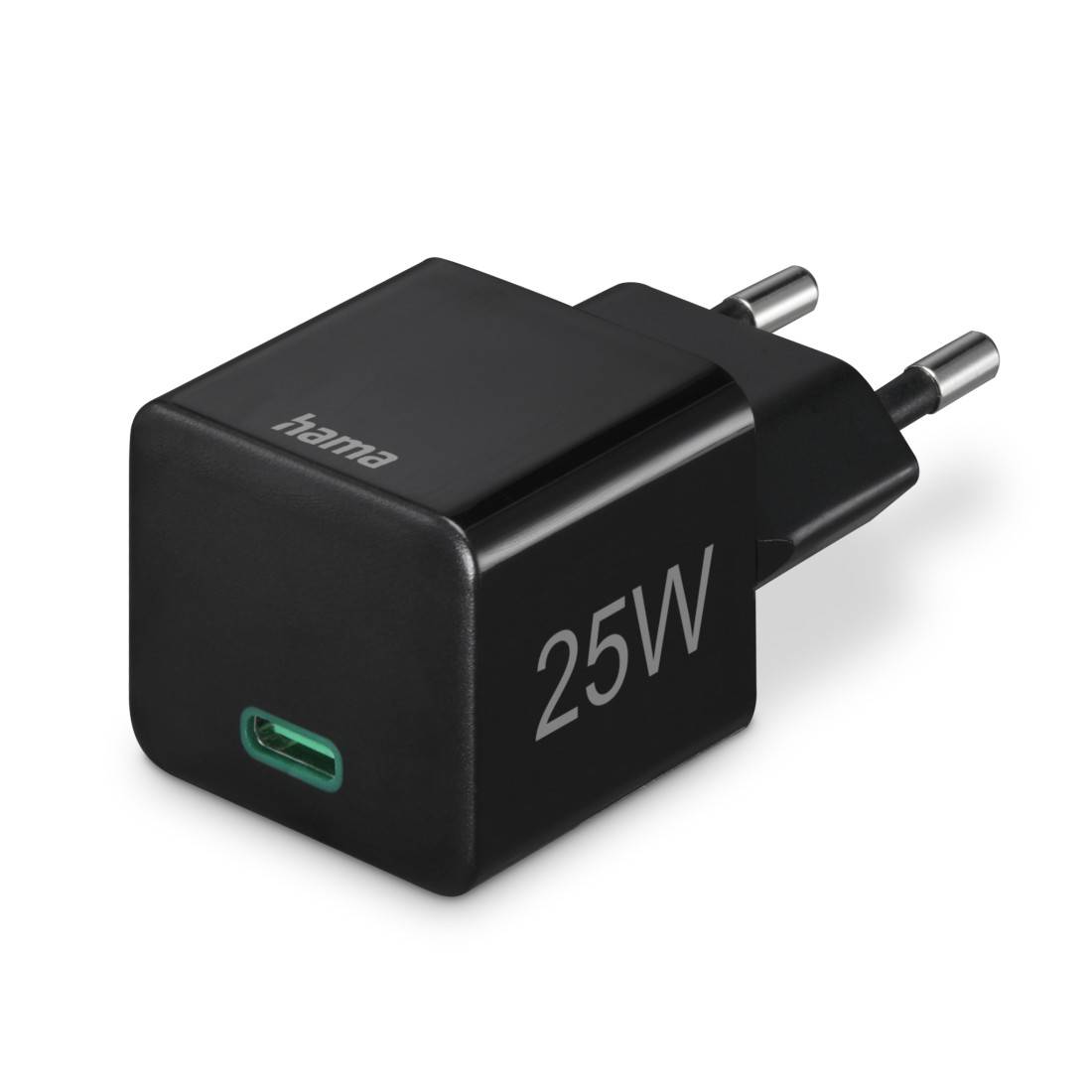 hama 00201651 Schnellladegerät, USB-C, Mini-Ladegerät, PD, 25 W, Schwarz