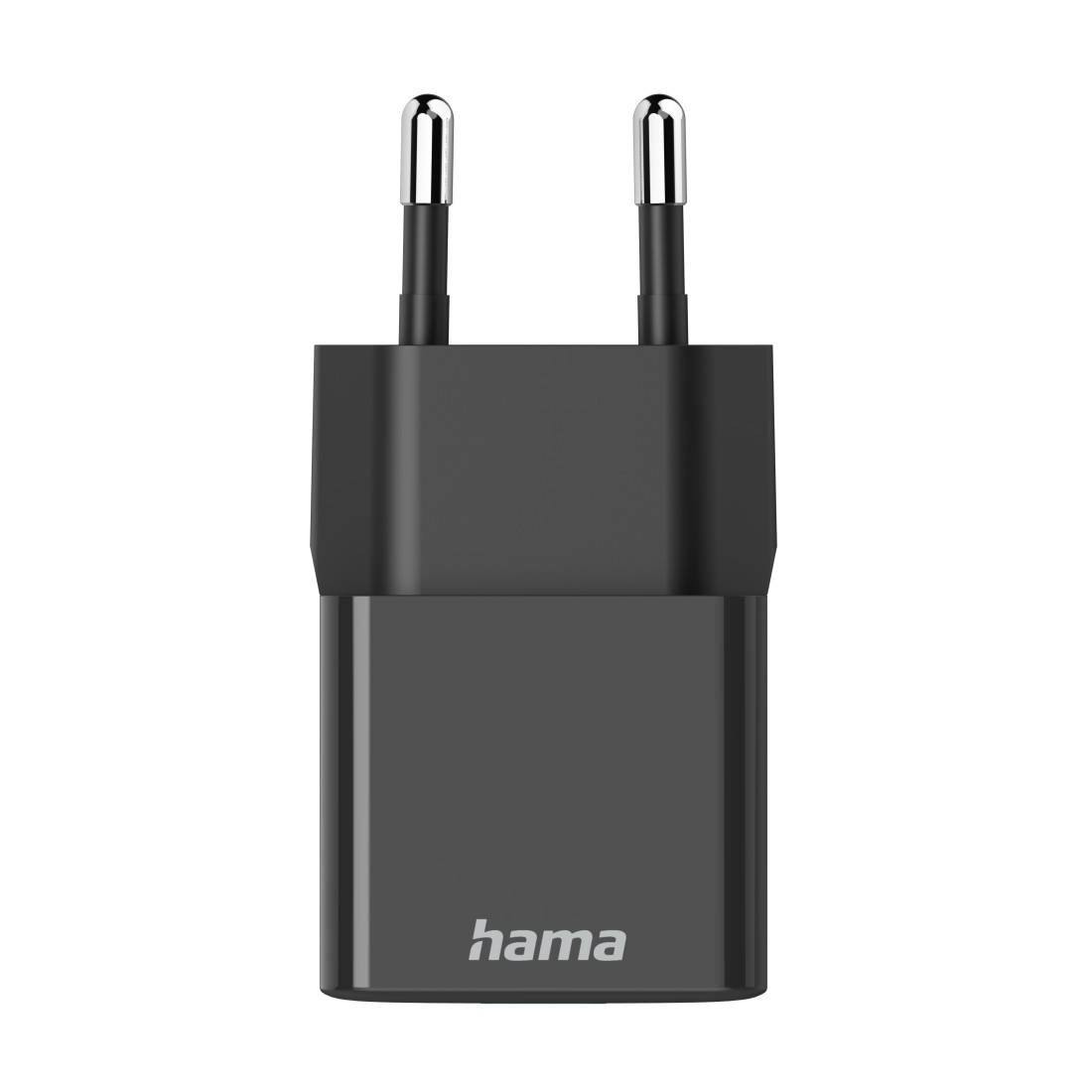hama 00201651 Schnellladegerät, USB-C, Mini-Ladegerät, PD, 25 W, Schwarz