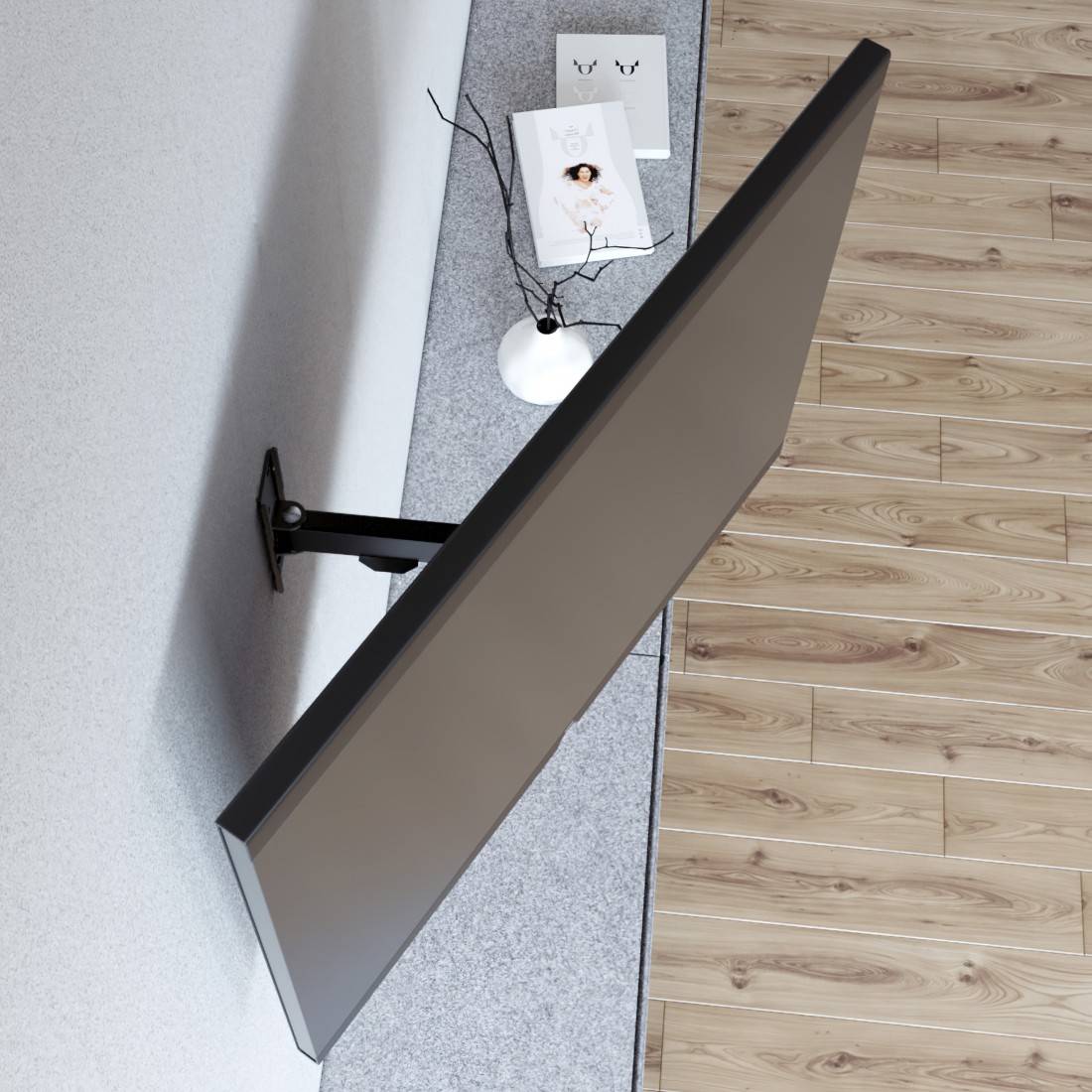 hama 00118100 TV-Wandhalterung FULLMOTION, 1 Stern, 200x200, 122cm (48"), 1 Arm, Schwarz