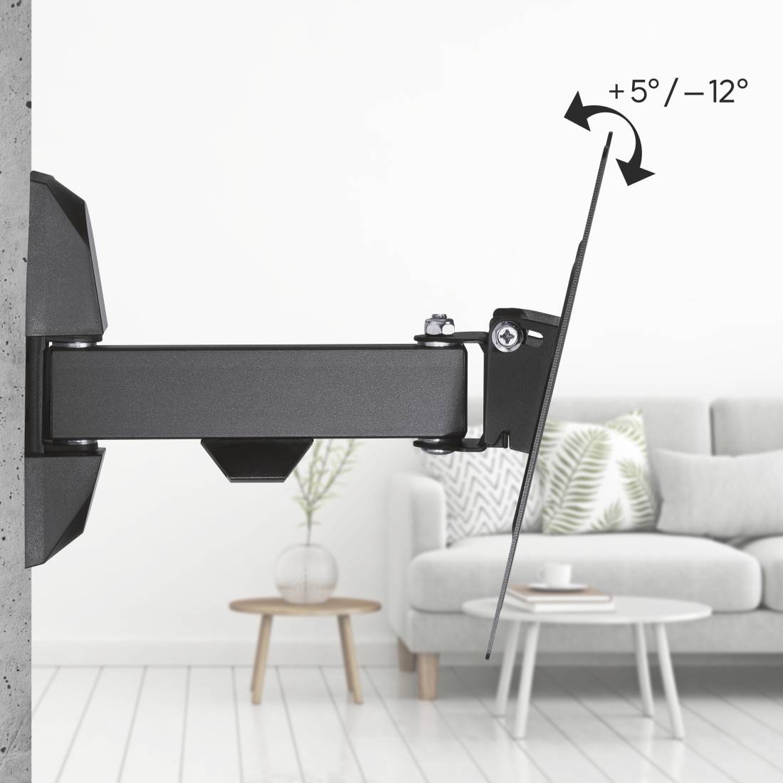 hama 00118100 TV-Wandhalterung FULLMOTION, 1 Stern, 200x200, 122cm (48"), 1 Arm, Schwarz