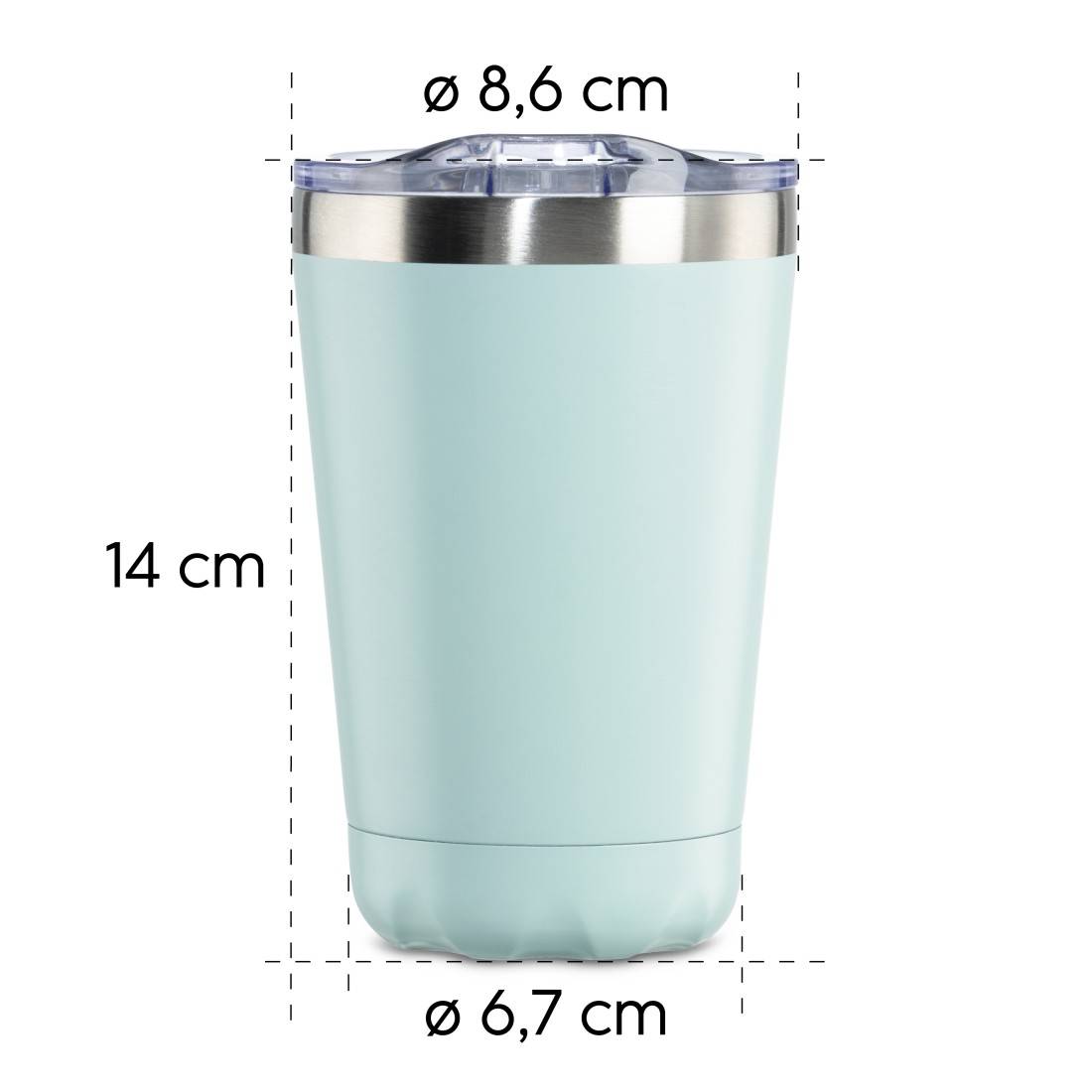XAVAX Hama To Go - Becher - Rund - 0,27 l - Blau - Edelstahl - Transparent - Kunststoff - Edelstahl - 2 h
