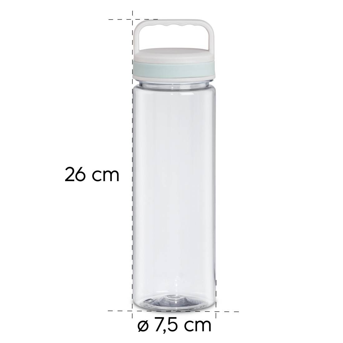 hama 00181592 Trinkflasche, 900ml, auslaufsicher, Henkel, Schraubverschluss, Transparent