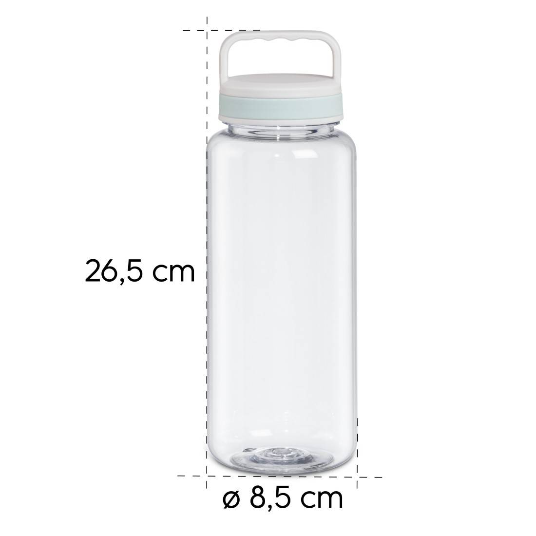 hama 00181593 Trinkflasche, 1250ml, auslaufsicher, Henkel, Schraubverschluss, Transparent