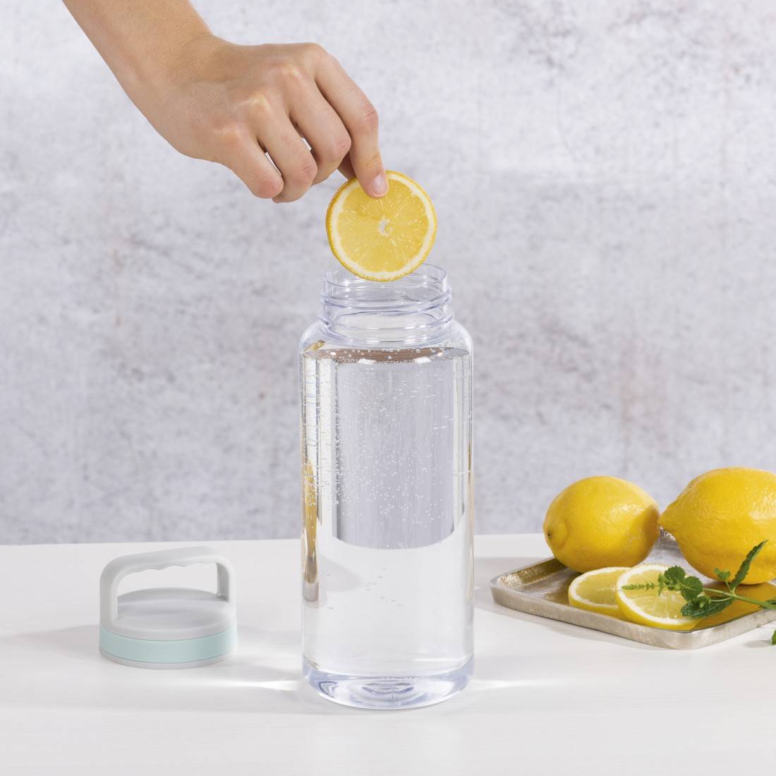 hama 00181593 Trinkflasche, 1250ml, auslaufsicher, Henkel, Schraubverschluss, Transparent