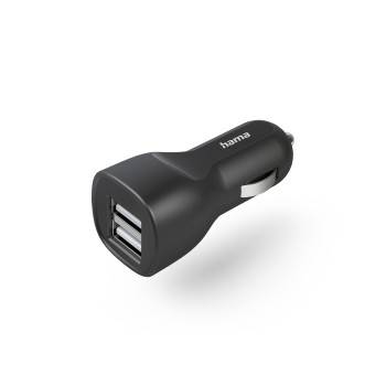 hama 00201636 Auto-Ladegerät mit 2x USB-A-Buchse, 12 W, Schwarz
