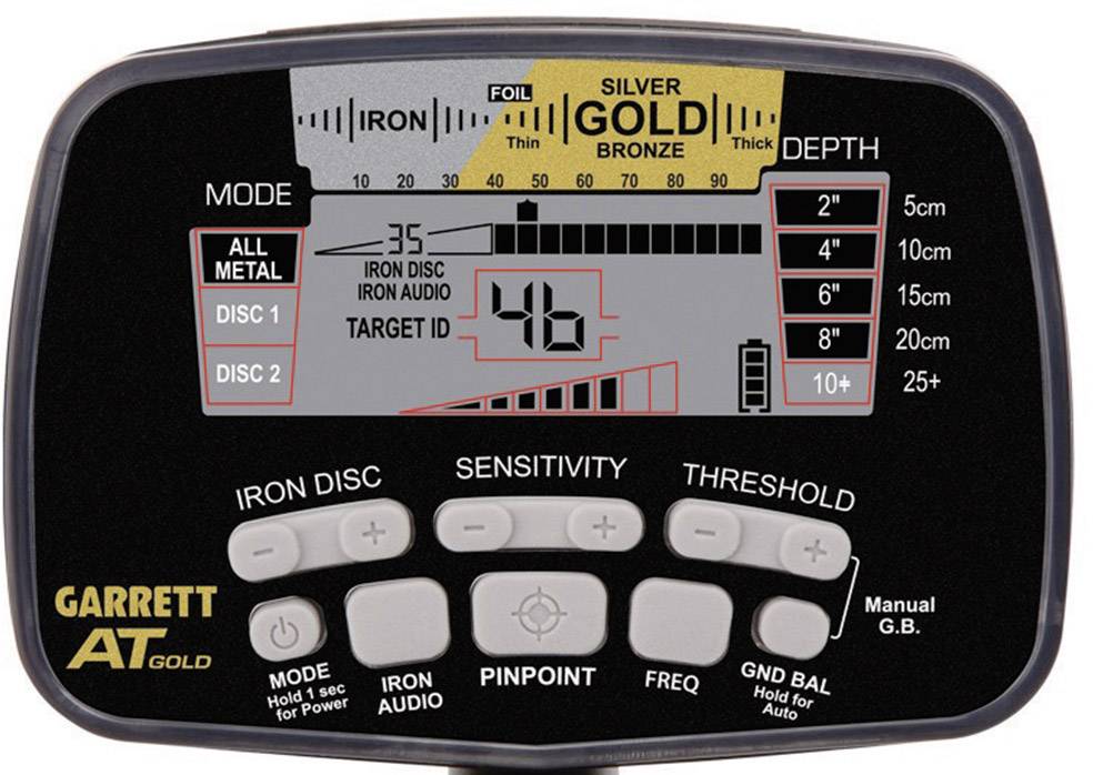 Garrett At Gold Metalldetektor digital (LCD), akustisch 99675