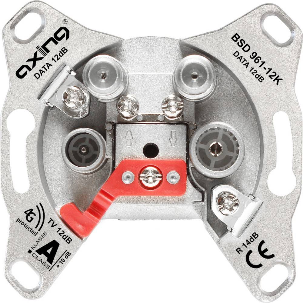 Axing Multimedia-Durchgangsdose 12 dB,5-1006 MHz BSD 961-12K