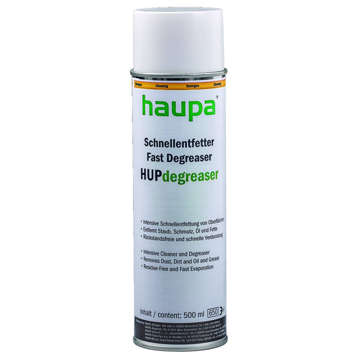 HAUPA Schnellentfetter, HUPdegreaser, Aerosol, 500 ml, 1 Stk.