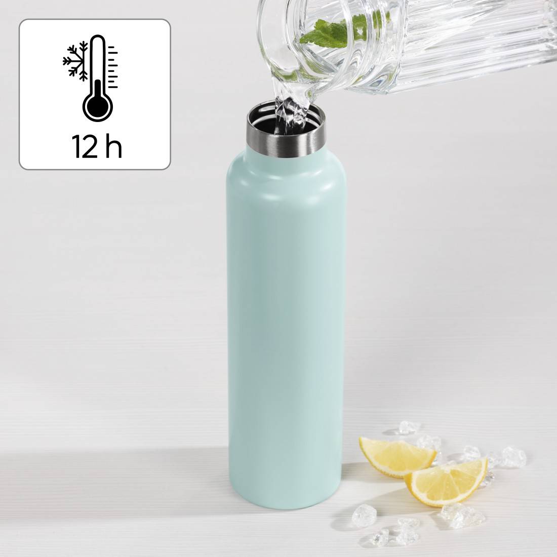 hama 00181589 Trinkflasche, 750 ml, Drehverschluss, auslaufsicher, kohlensäurefest, Blau