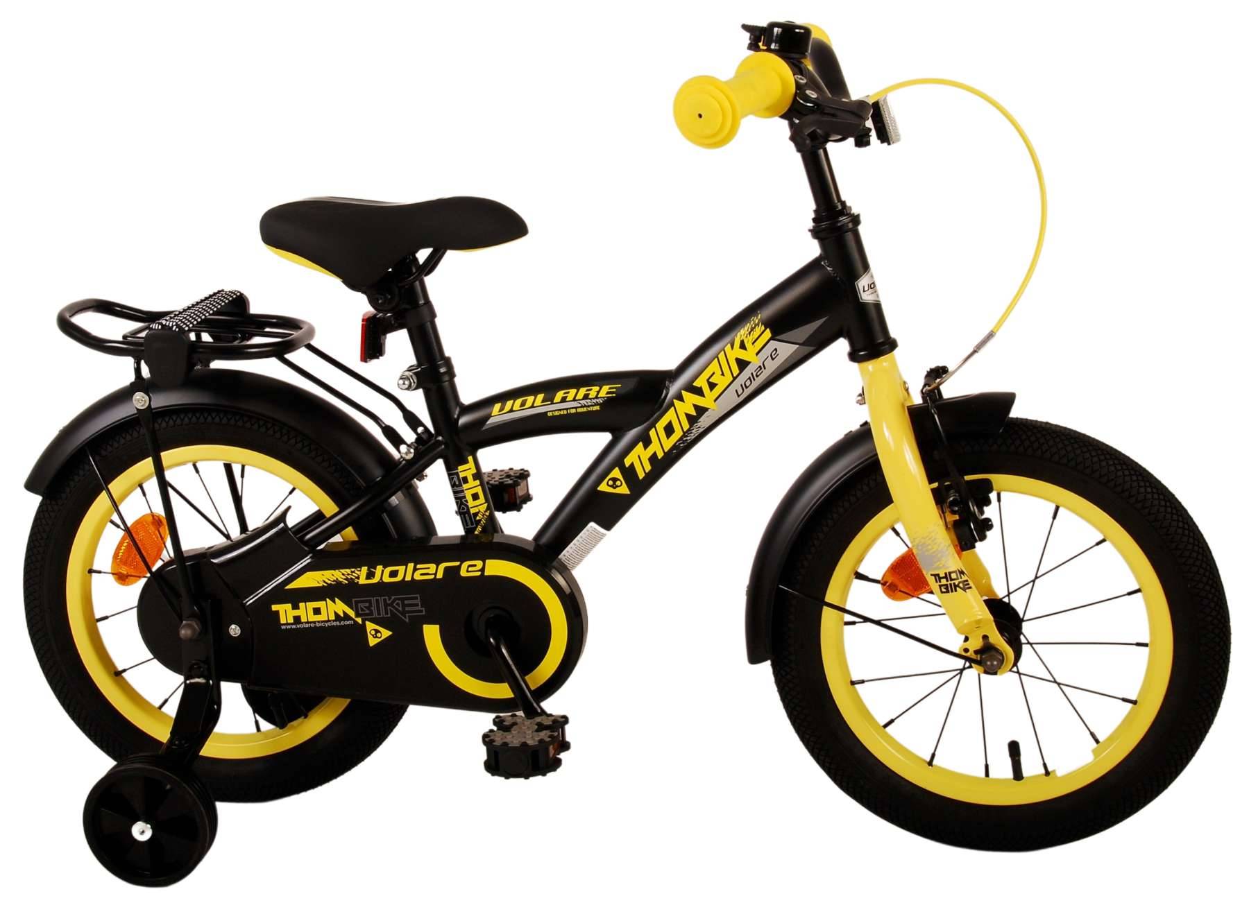 Volare Thombike 14 Zoll 22,5 cm Jungen Rücktrittbremse Schwarz/Gelb