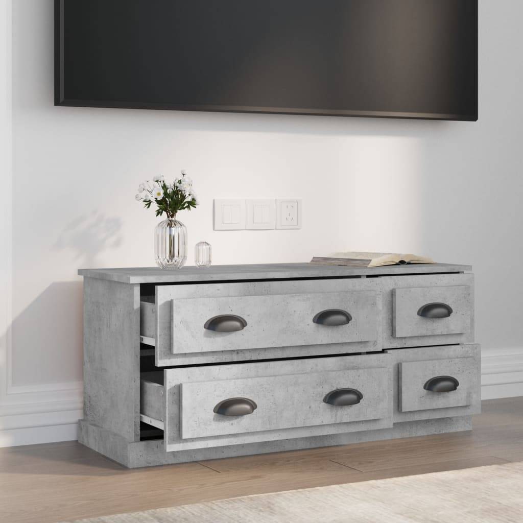 vidaXL TV-Schrank Betongrau 100x35,5x45 cm Holzwerkstoff