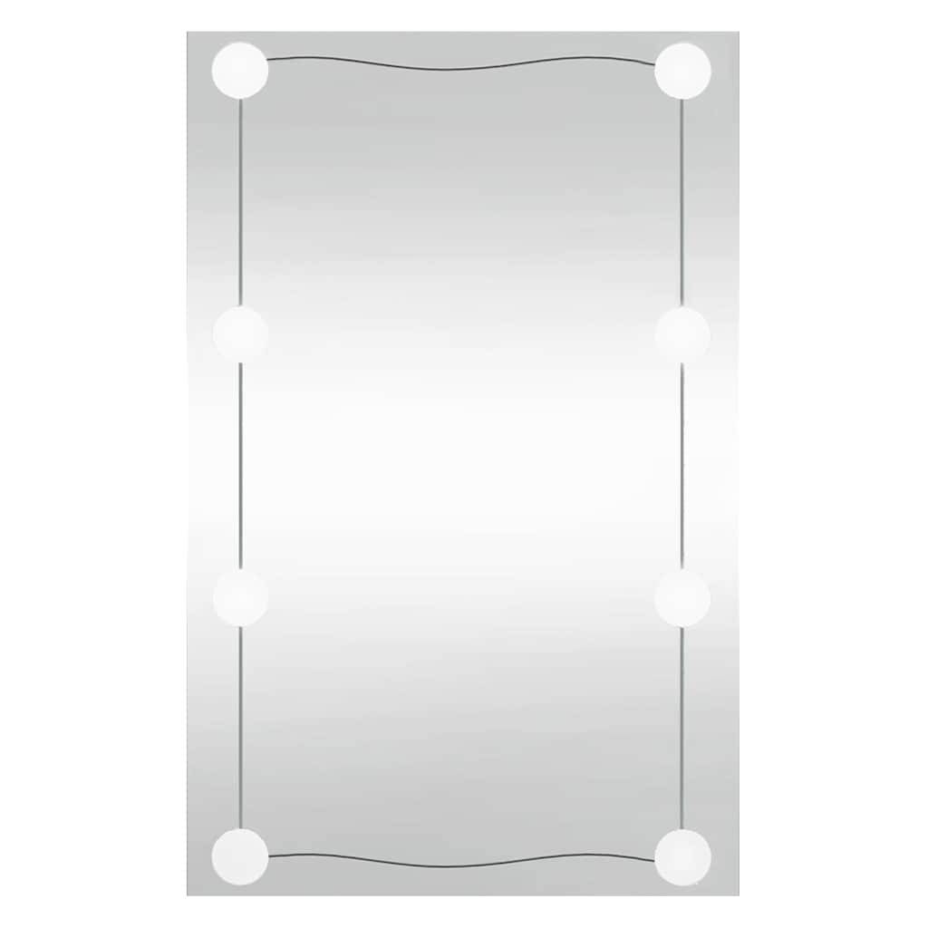 vidaXL Wandspiegel mit LED-Leuchten 50x80 cm Glas Rechteckig