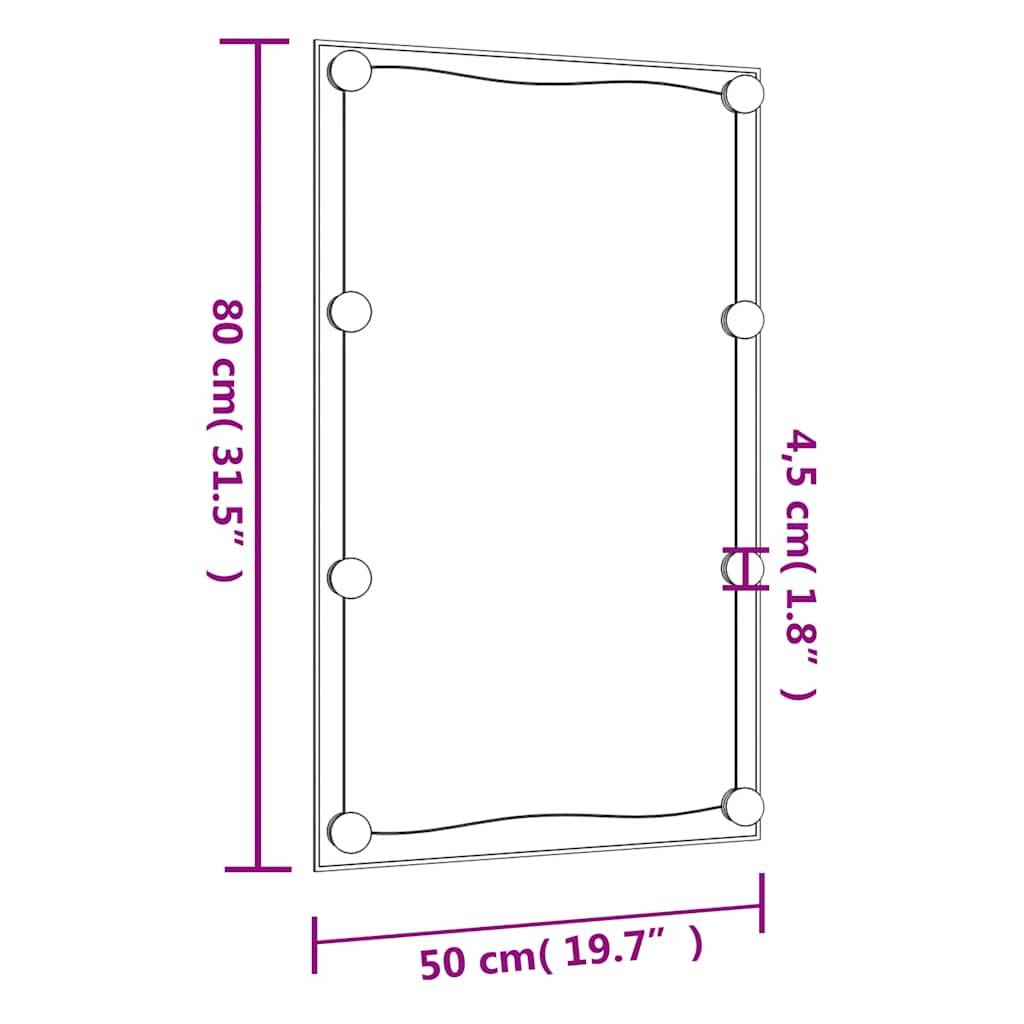vidaXL Wandspiegel mit LED-Leuchten 50x80 cm Glas Rechteckig