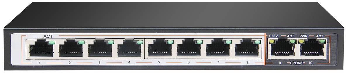 LUPUS 10 Kanal Gigabit PoE Switch Black