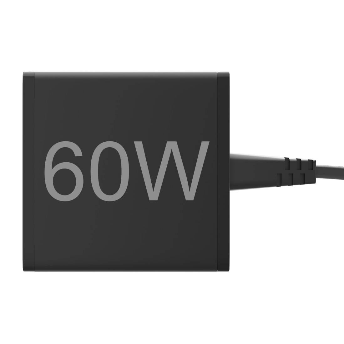 hama 00201628 Ladestation 4 Ports, Schnellladegerät, 2x USB-C, 2x USB-A, PD, 60 W, SW