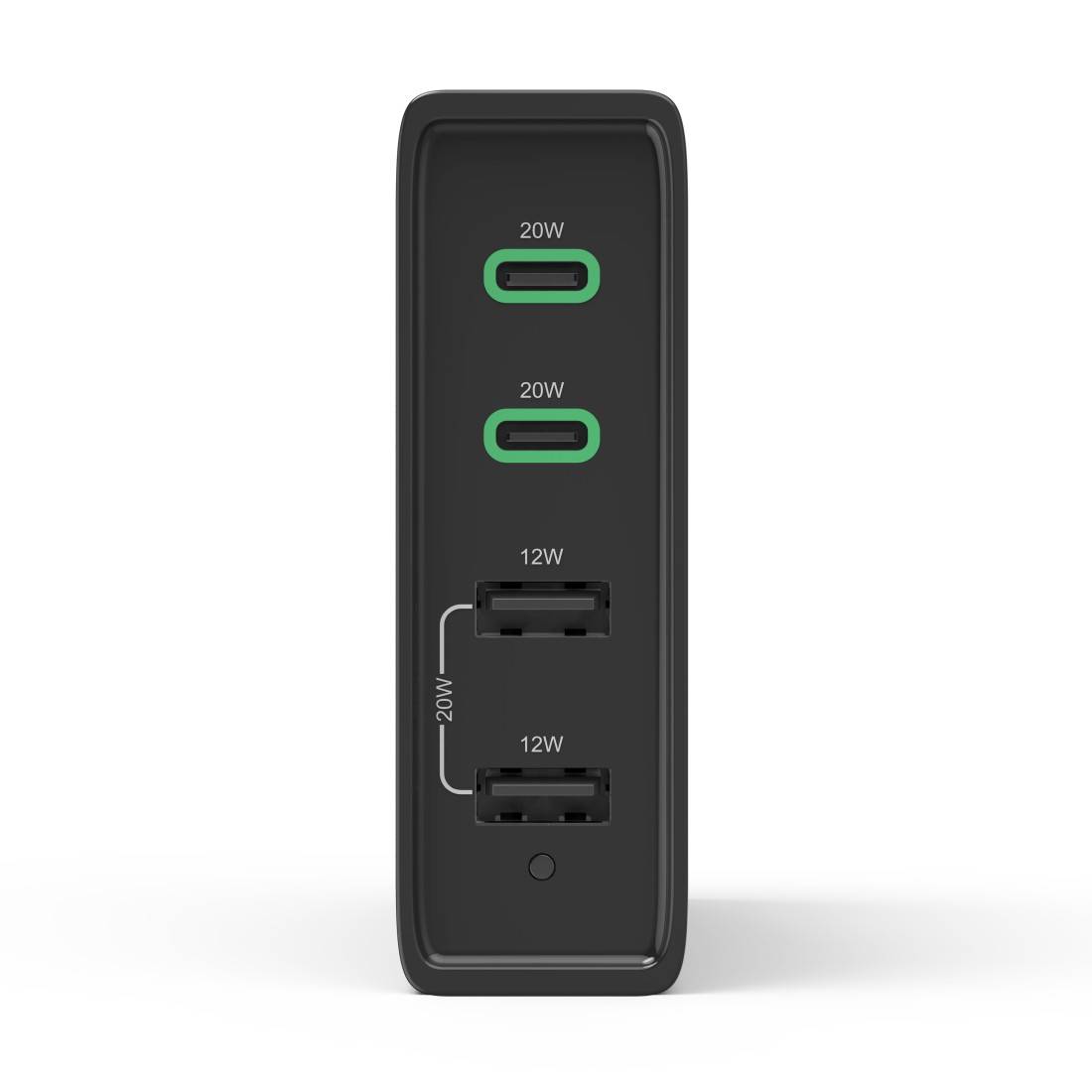hama 00201628 Ladestation 4 Ports, Schnellladegerät, 2x USB-C, 2x USB-A, PD, 60 W, SW