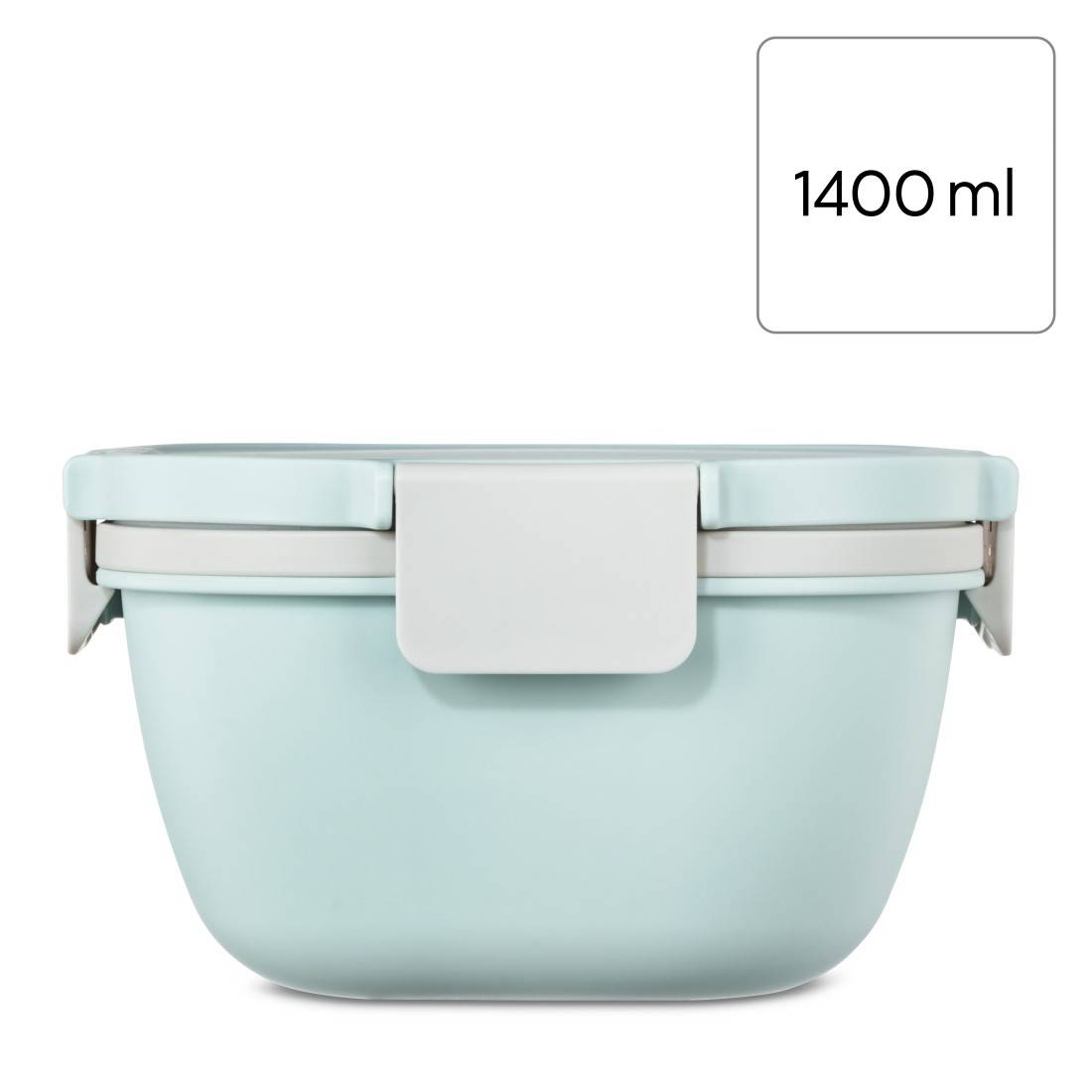 hama 00181584 Salatbox To Go, Dressingbehälter, Topper 3 Fächer, Besteck, 1,4l, Past.blau