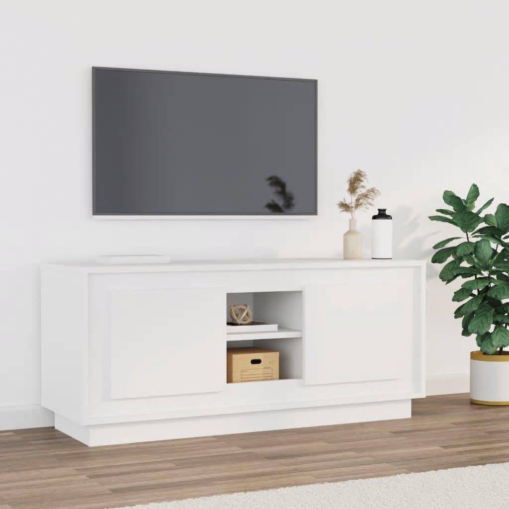 vidaXL TV-Schrank Weiß 102x35x45 cm Holzwerkstoff