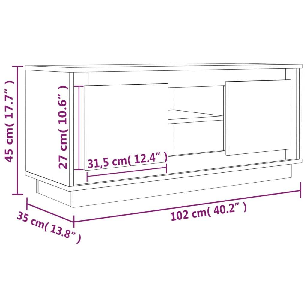 vidaXL TV-Schrank Weiß 102x35x45 cm Holzwerkstoff
