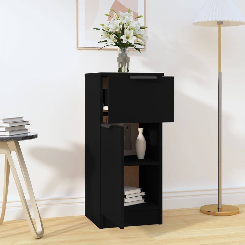 vidaXL Sideboard Schwarz 30x30x70 cm Holzwerkstoff