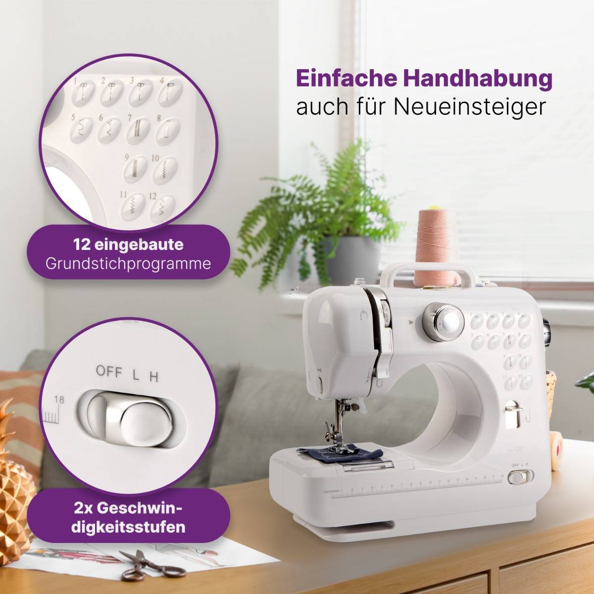 Clatronic Nähmaschine NM 3795 weiß/silber