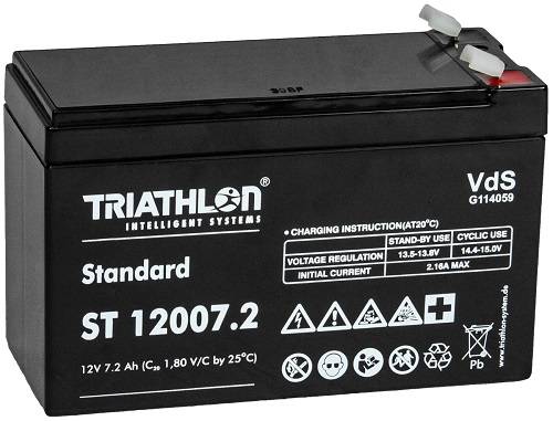 Triathlon ST 12007.2 Bleiakku 12 V 7,2 Ah Blei-Vlies AGM (BxHxT) 151x98x65 mm Flachstecker 4.8 mm