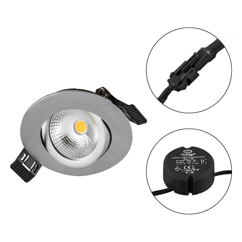 LED Einbauleuchte 230V 830 dim. chr.matt S061502