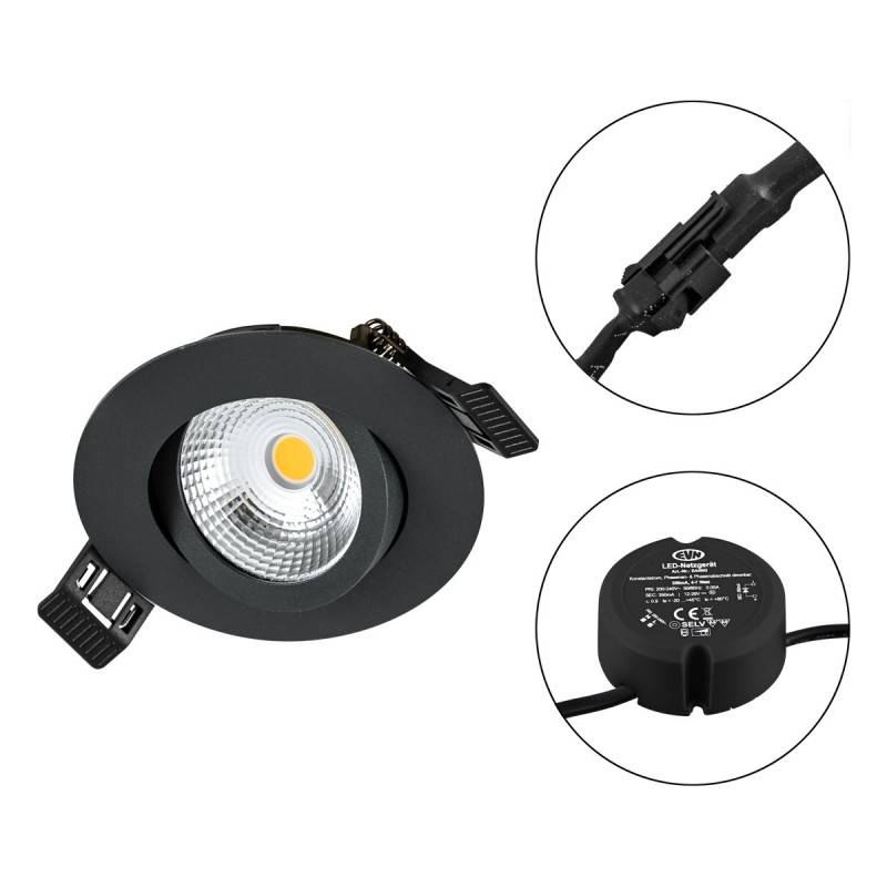 LED Einbauleuchte 230V 830 dim. sw S060902