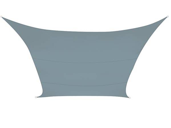 Perel Sonnensegel, wasserabweisend, 4 x 3 m, 160 g/m², Polyester, Rechteck, Hellgrau