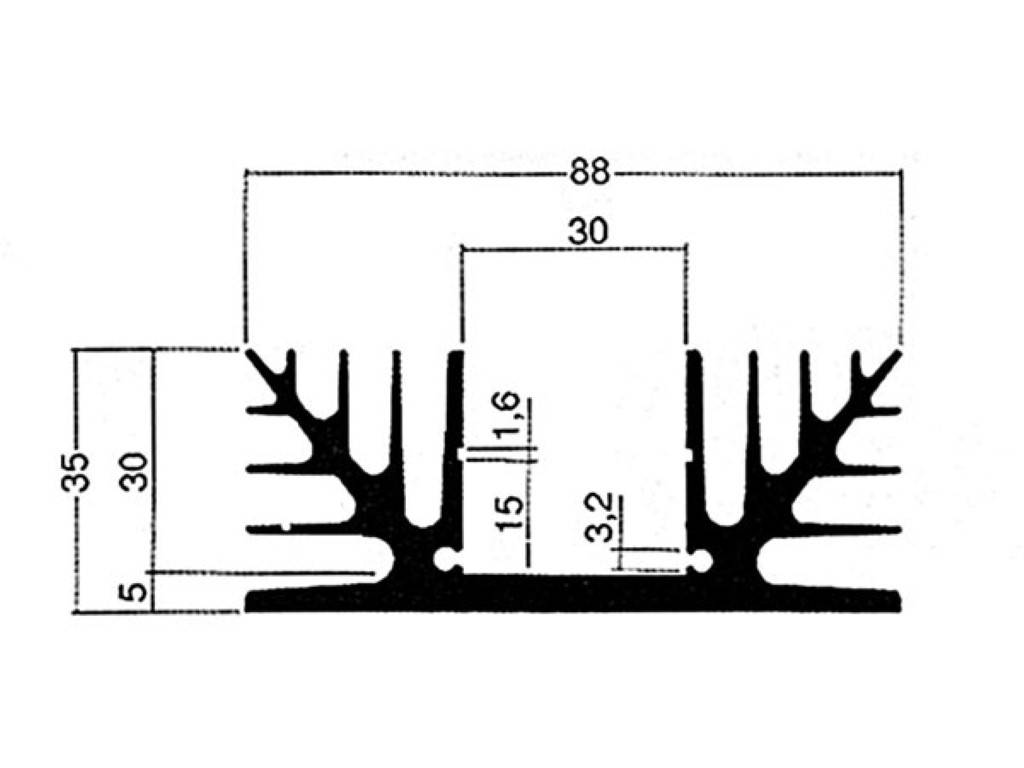 Kühlkörper 1000mm ohne bohrung 0.19°c/w