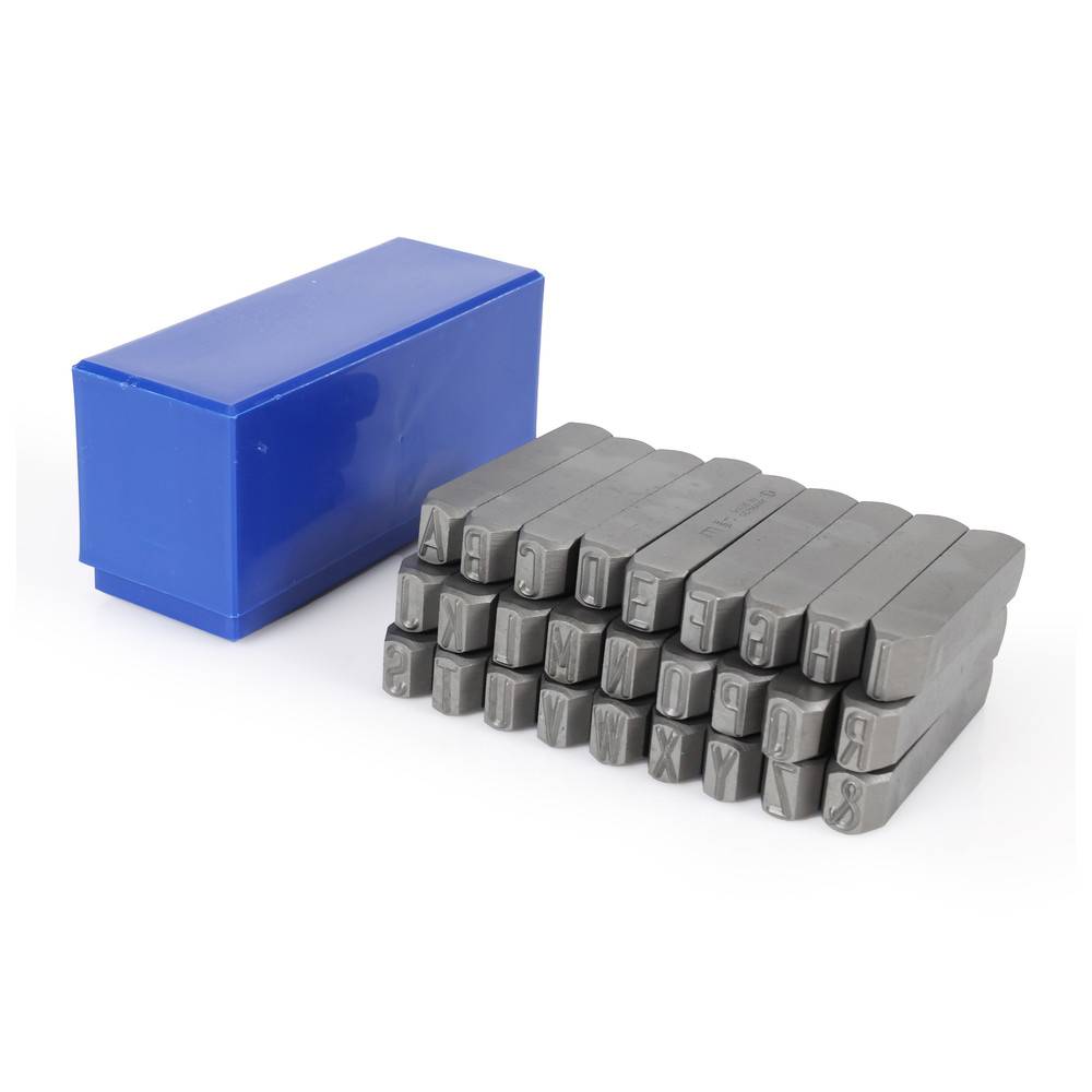 Dönges Handschlagstempelsatz spitz, 27-teilig, A - Z, Schrifthöhe 8 mm