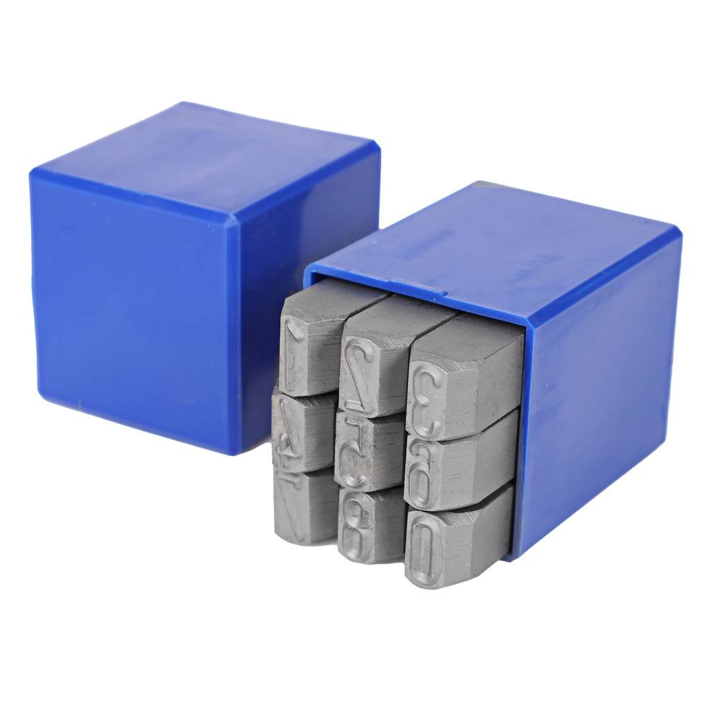 Dönges Handschlagstempelsatz angespitzt, 9-teilig, Zahlen 0-9, Schrifthöhe 3 mm