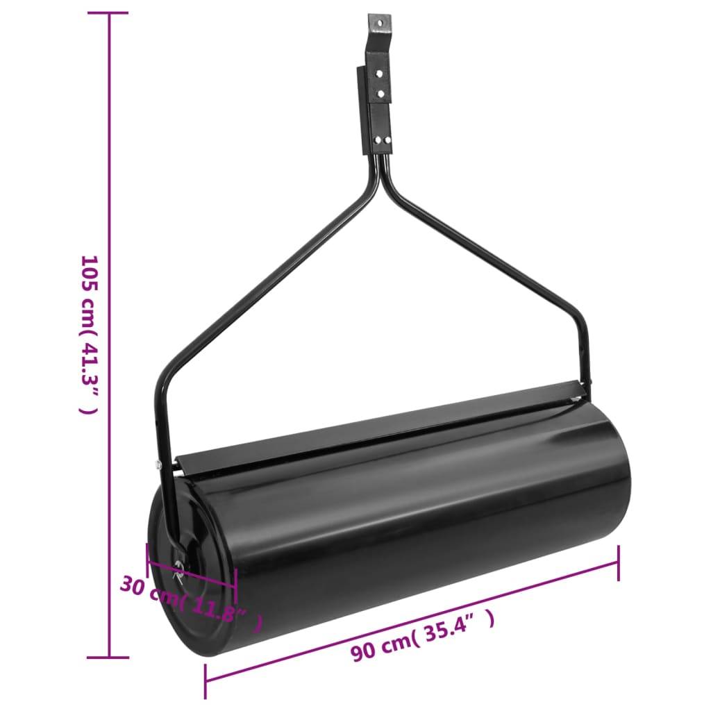 vidaXL Rasenwalze Schwarz 63 L Eisen