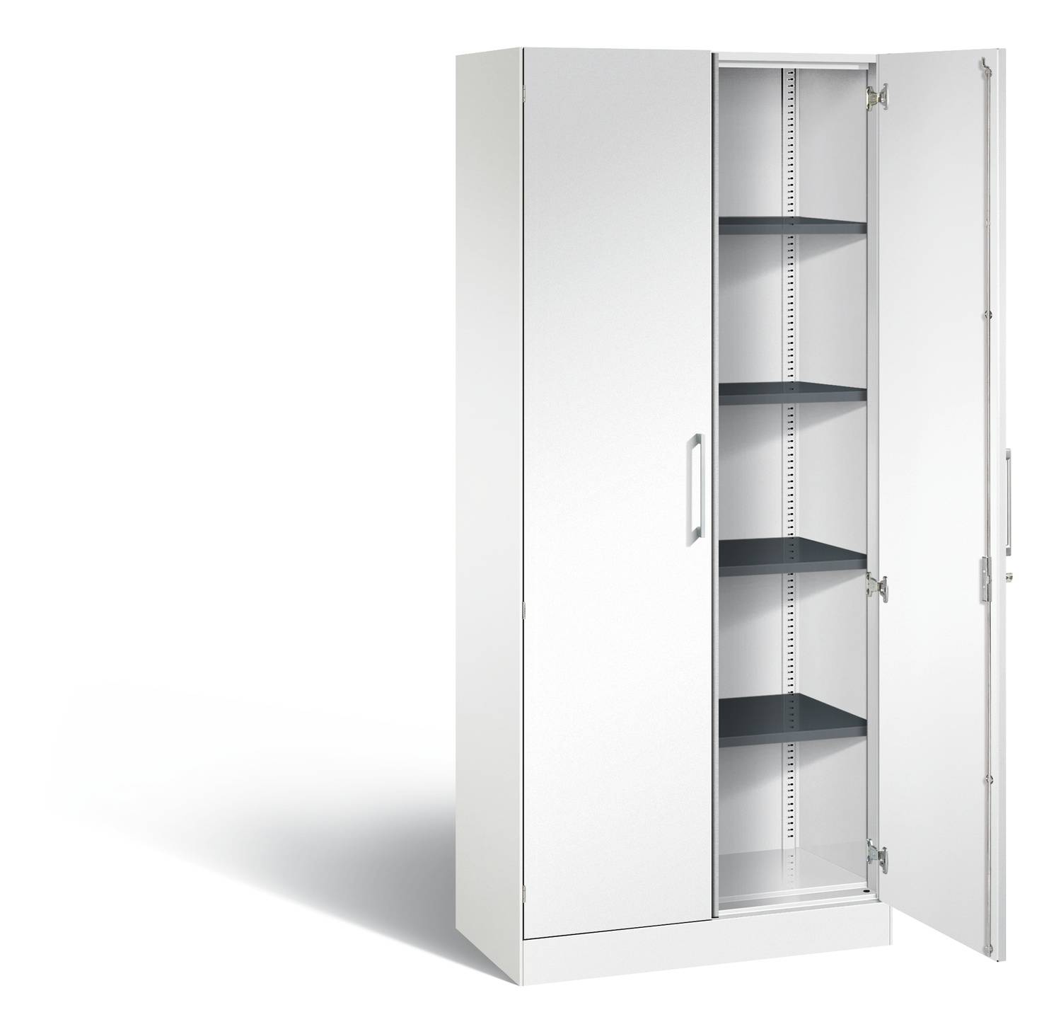 Flügeltürenschrank Asisto, Serie Asisto, Korpus: RAL 9016 Verkehrsweiß, Front: RAL 9016 Verkehrsweiß
