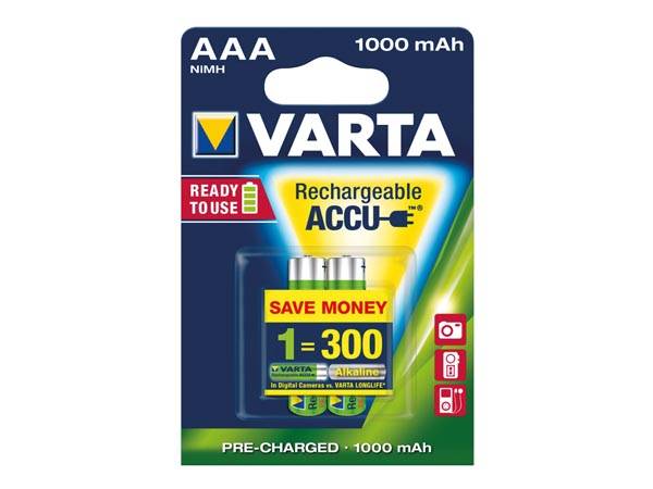 Batterie RECHARGEABLE Akku AAA 1000mAh VARTA
