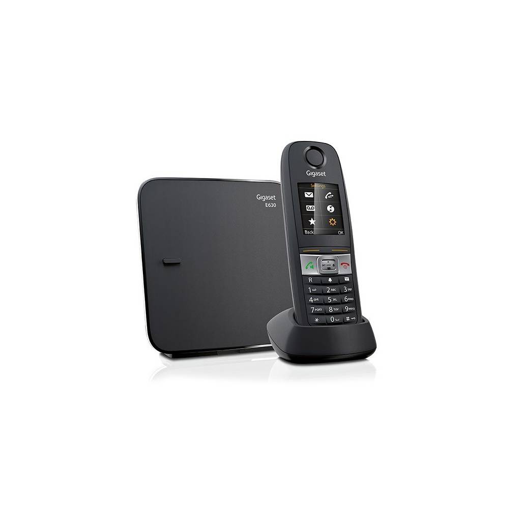 Gigaset schnurloses analoges Telefon E630 Outdoor (Babyphone, Kopfhöreranschluss, Taschenlampe, SMS-Funktion, Farbdisplay, Schwarz)