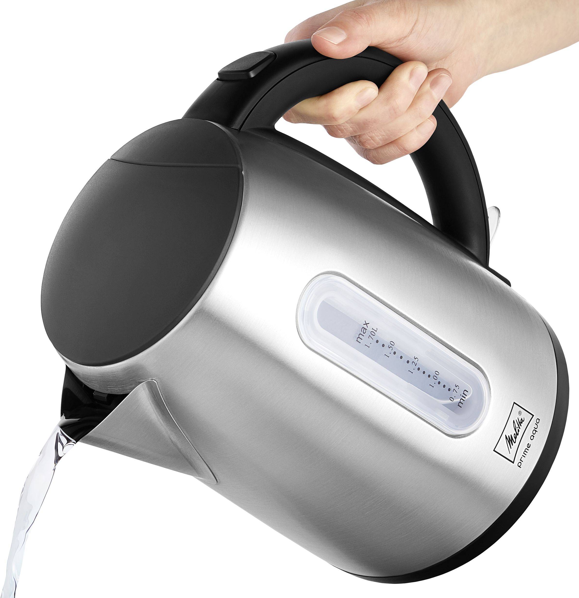 Melitta Prime Aqua Wasserkocher schnurlos, BPA-frei Edelstahl Fassungsvermögen: 1.7 l