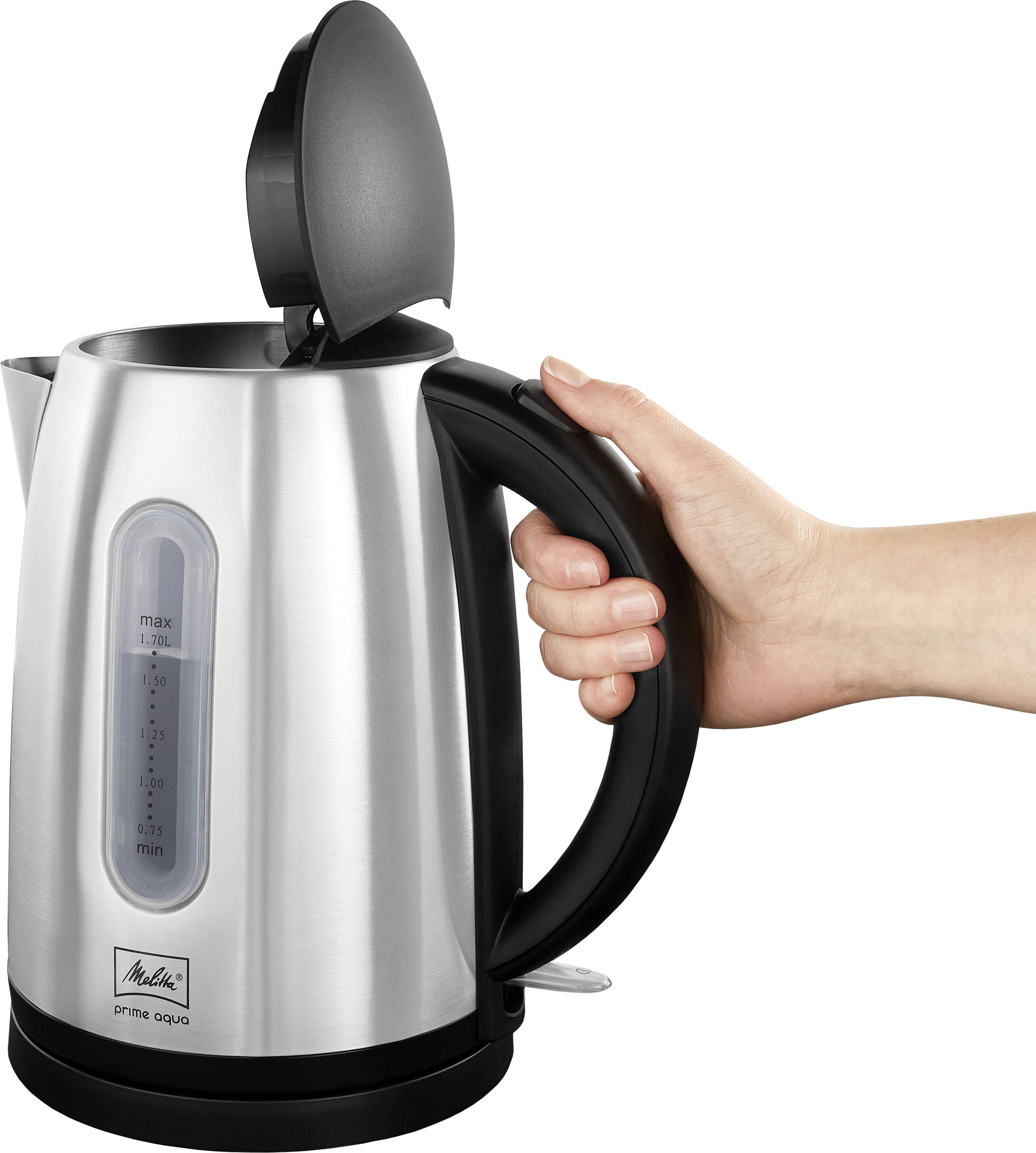 Melitta Prime Aqua Wasserkocher schnurlos, BPA-frei Edelstahl Fassungsvermögen: 1.7 l