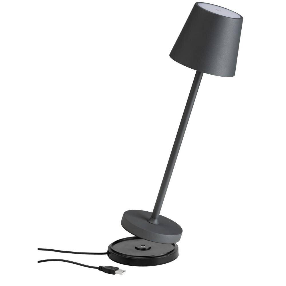 LED Akku Tischleuchte aus Aluminium in Silber