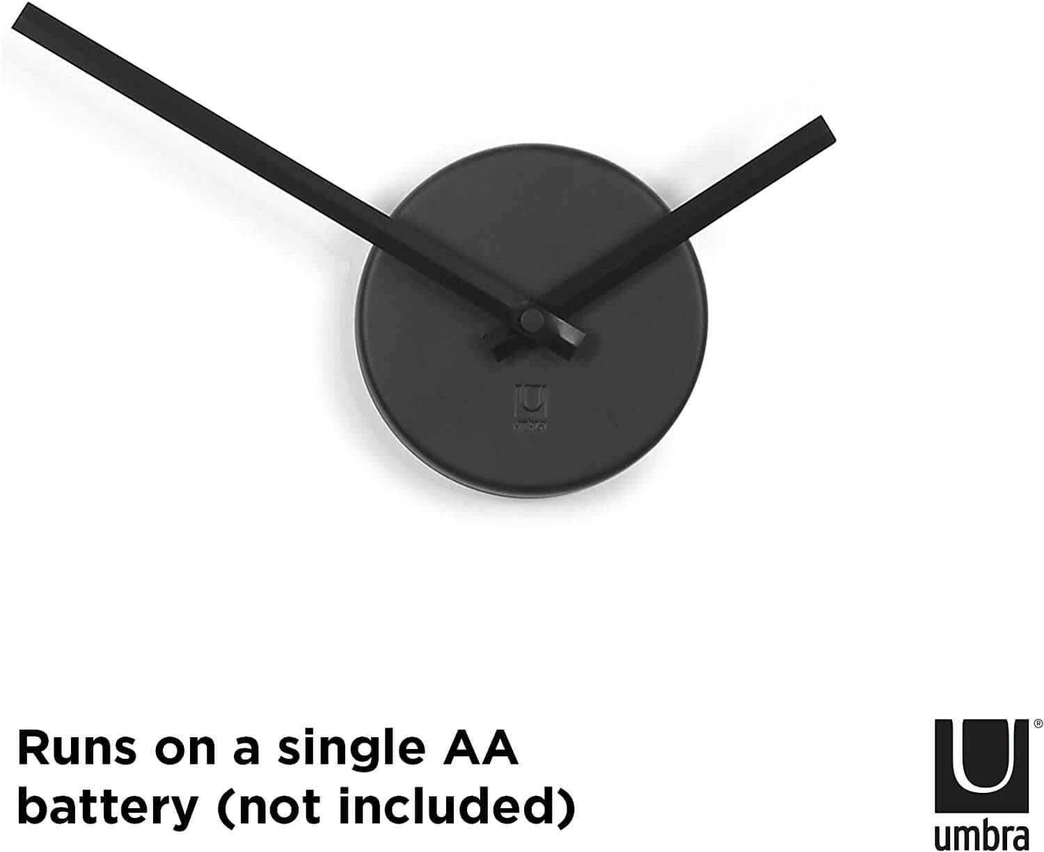 Umbra BLINK DIY Quarz Wanduhr ohne Rahmen als Wanddekoration aus Metall mit Ziffern zum Aufkleben