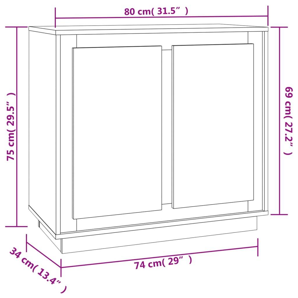 vidaXL Sideboard Sonoma-Eiche 80x34x75 cm Holzwerkstoff
