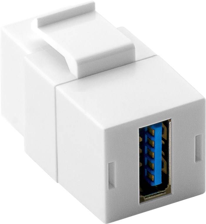Goobay 79927 Keystone Modul USB Kupplung / USB-A 3.0 Buchse auf USB-A 3.0 Buchse / USB Kabel Verlängerung / 18,3 mm