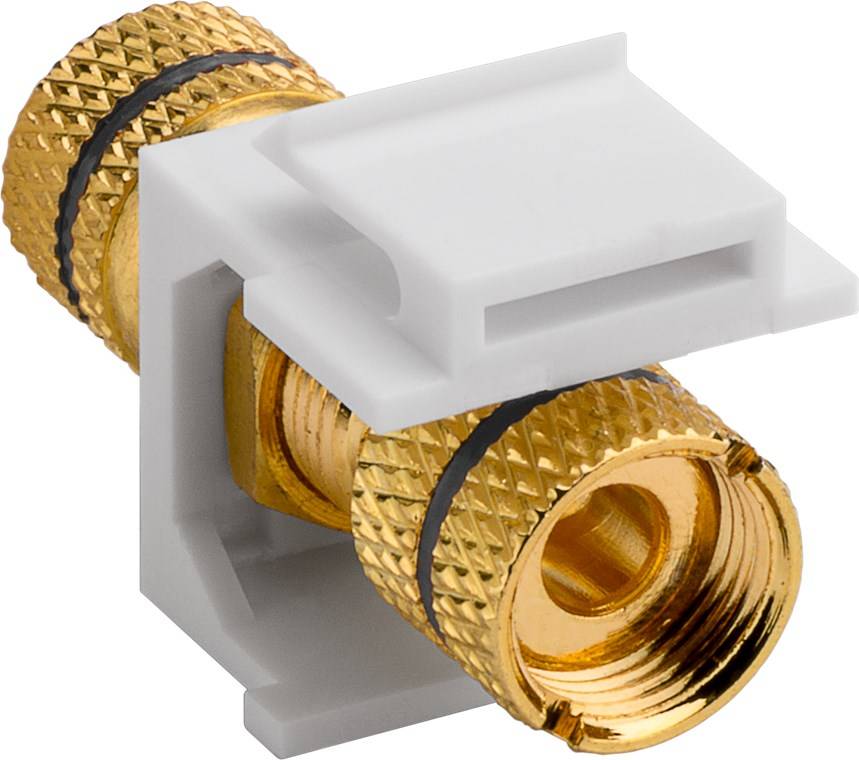 Goobay 79476 Keystone Modul Lautsprecher Polklemme auf Gewinde-Buchse / Bananenbuchse für Lautsprecherkabel / Schwarz