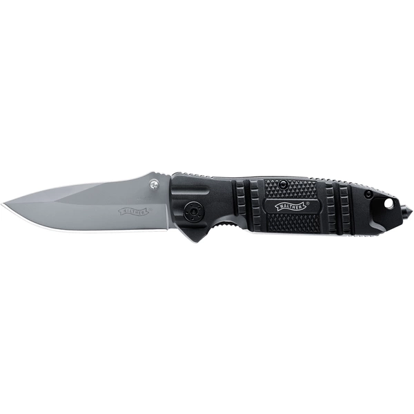 Walther Silver TacKnife STK 5.0717 Outdoormesser mit Holster, mit Fangriemen, mit Clip Schwarz Walther Silver TacKnife STK 5.0717 Outdoormesser mit Holster, mit Fangriemen, mit Clip Schwarz