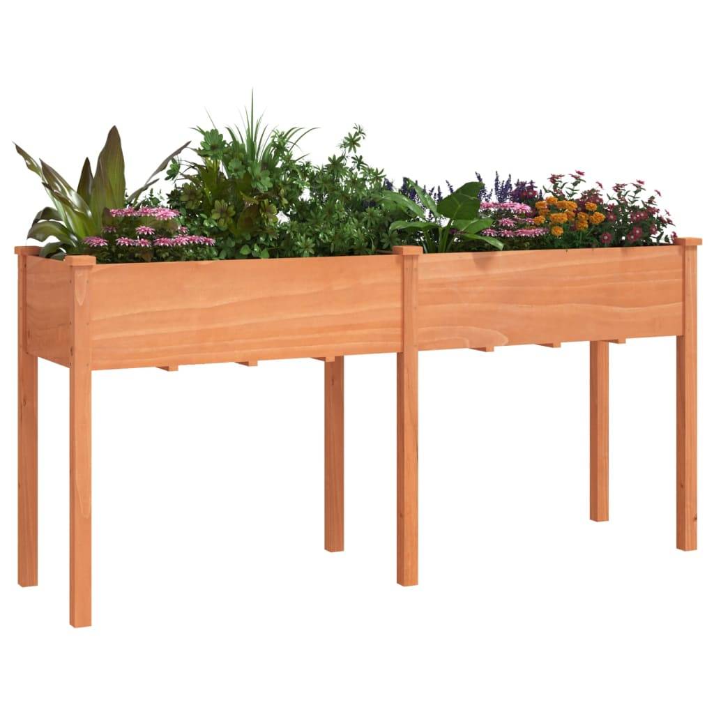 vidaXL Pflanzkübel mit Einsatz Braun 161x45x76 cm Massivholz Tanne