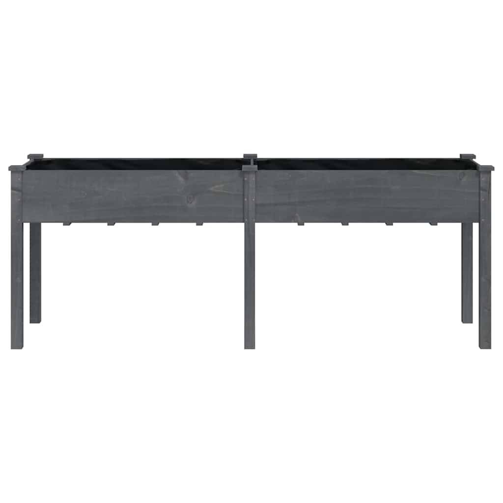 vidaXL Pflanzkübel mit Einsatz Grau 203x53x76 cm Massivholz Tanne