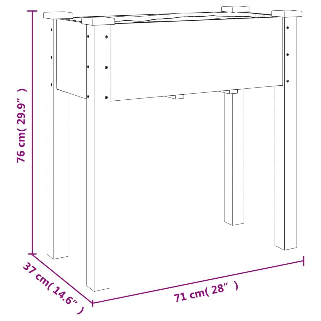 vidaXL Pflanzkübel mit Einsatz 71x37x76 cm Massivholz Tanne