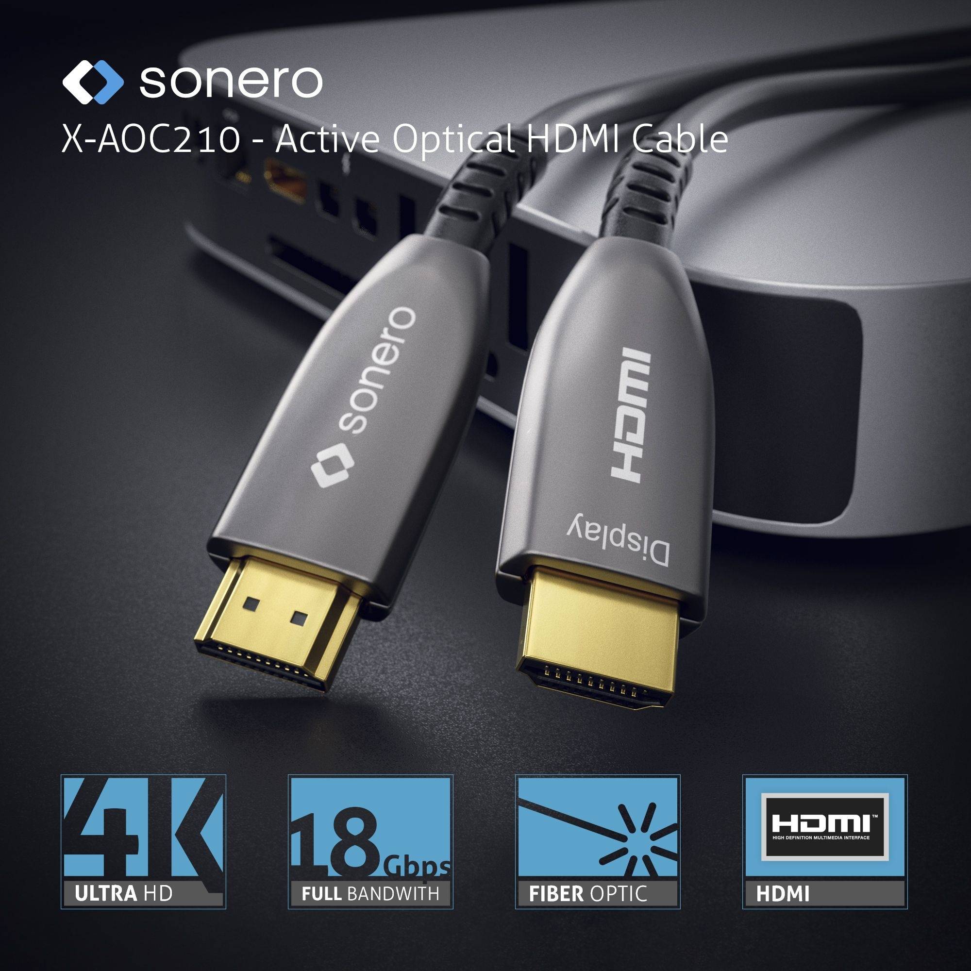 sonero Aktives HDMI 4K AOC Extender Kabel - 15m