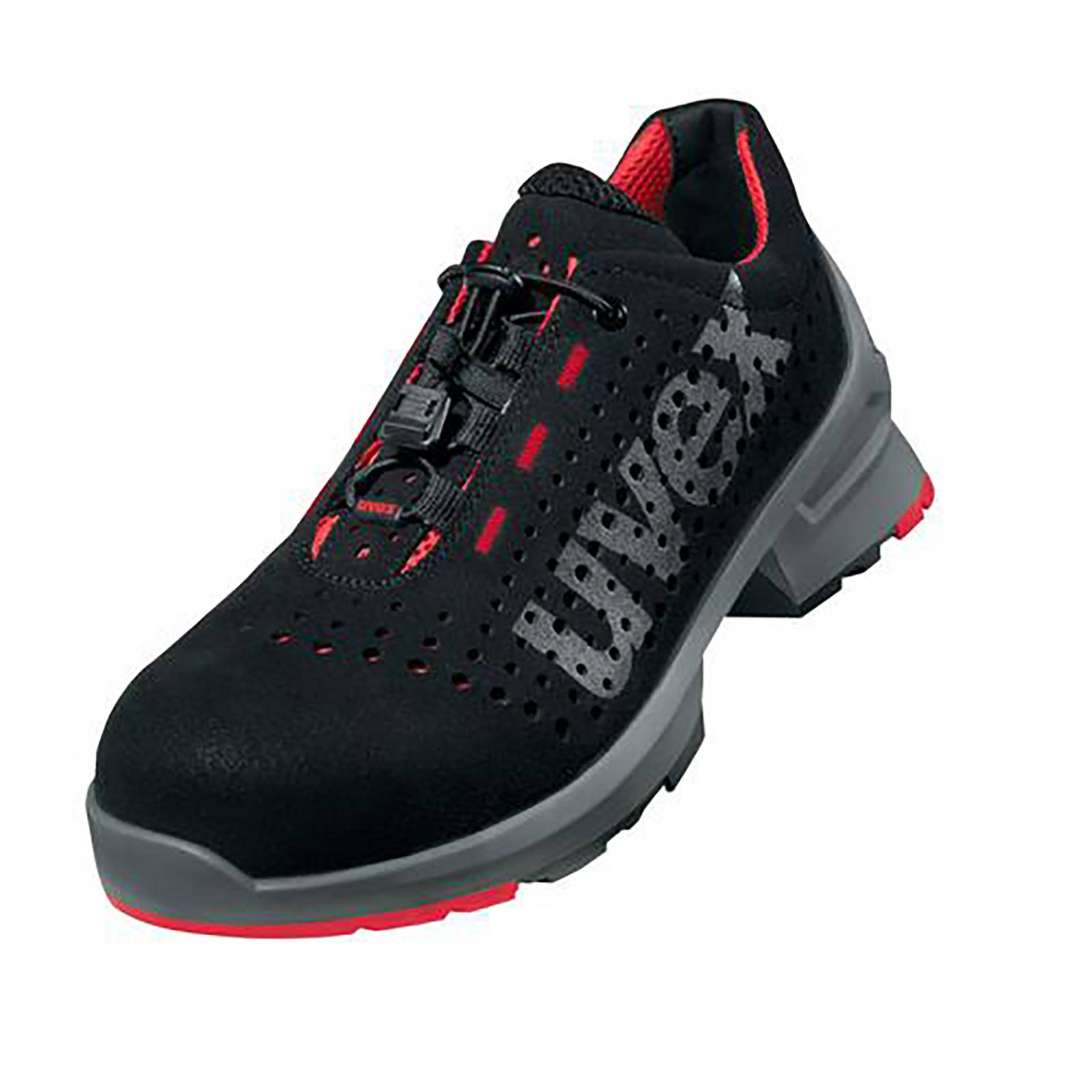 uvex 1 Halbschuhe S1 schwarz, rot Weite 12 Gr. 46