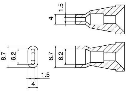Entlötdüse 6.2 x 1.5 mm